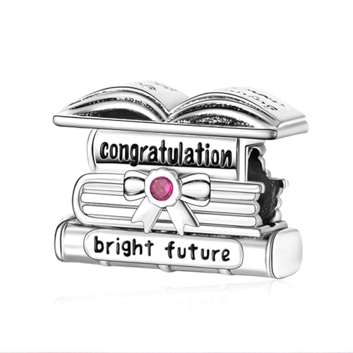 Love Family Friendship Graduation Mothers Nurses Day S925 Bead Pendant Charms for Pandora Bracelets Necklaces, Gifts Women, for Anniversary Birthday Valentines Day Christmas, Silver Gold - style: Grad-Graduation Congratulation Charm