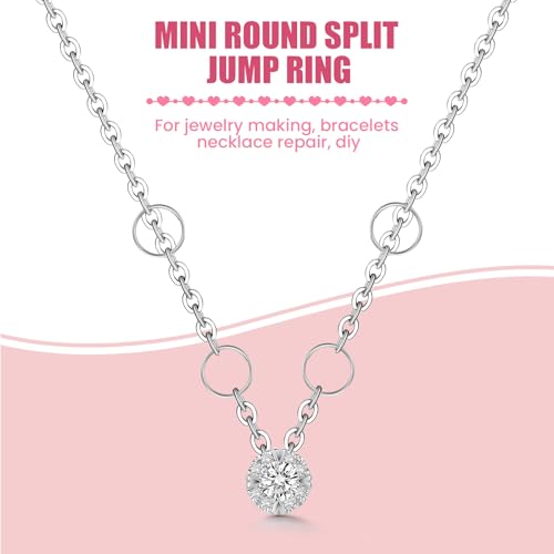 500 Pcs Double Open Jump Rings Kit, Stainless Steel Mini Round Split Craft Jump Keychains Key Ring with Double Loops Connectors for Jewelry Making, Bracelets Necklace Repair, DIY (4, 6, 8, 10, 12mm) - color: 500 Pcs Silver