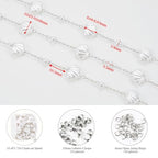 KYUNHOO 16.4 Feet Silver Chains for Jewelry Making Artificial Pearl Bead Chain on Spool with Lobster Clasps and Jump Rings - color: Shell Silver