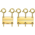 Layering Magnetic Necklace Clasps, Stainless Steel Chain Link Clasps, Multiple Necklace Clasp for Layered Look (2golden+3golden B) - color: 2golden+3golden B
