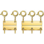 Layering Magnetic Necklace Clasps, Stainless Steel Chain Link Clasps, Multiple Necklace Clasp for Layered Look (2golden+3golden B) - color: 2golden+3golden B