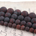 Stone Beads, 60pcs Matte Dark Red Garnet, 6mm Round Loose Beads for Jewelry Making, Bracelets, with Bag, String & Card - color: Matte Dark Red Garnet, size: 6mm