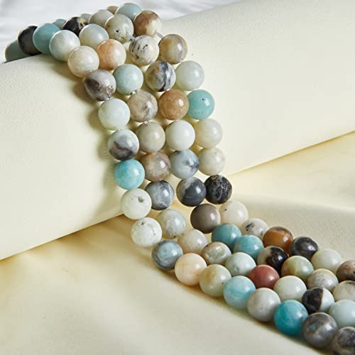 45pcs 8mm Amazonite Beads Natural Gemstone Beads Round Loose Beads for Jewelry Making - color: Amazonite, size: 8mm
