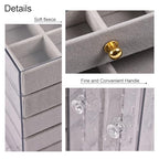 Greenfeather Jewelry Organizer with 7 Removable Drawers, Clear Acrylic Jewelry Box with 16 Necklace Hooks 48 Pairs of Earring Holes 5 Velvet-Lined Drawers for Rings Bracelets Necklaces - color: Gray-Style B