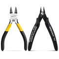 Mini Flush Cutters & Wire Cutters Set for Jewelry Making - 5 Inch Small Diagonal Cutters & Side Cutters - High Carbon Steel Spring-Loaded Pliers with Non-Slip Grip - Perfect for Crafting, Beading - size: 5" Wire Cutter+5" Flush Cutter