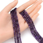 Adabele 30 Inch Natural Purple Amethyst Healing Gemstone 4mm x 3mm Tiny Small Faceted Round Rondelle Loose Beads Stone Spacer (230-250pcs) for Craft Jewelry Making GK-B3 - color: Amethyst, size: 4mm x 3mm - 30 inch/2 strands
