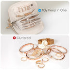SITHON Small Travel Jewelry Case with Ring Holder, Mini Velvet Jewelry Pouch Bags, Compact Storage Organizer for Bracelet Necklaces Earrings Travel Essentials, Mother’s Day Gifts (Toffee) - color: Toffee
