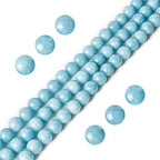 35pcs 10mm Deep Aquamarine Beads Natural Gemstone Beads Round Loose Beads for Jewelry Making - color: Aquamarine, size: 10mm