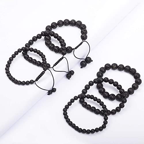 AD Beads Natural Gemstone Round Loose Beads 15" for Bracelet Necklace Earrings Jwelery Making Crafts DIY (4mm, Black Lava Stone) - color: Black Lava Stone, size: 4mm