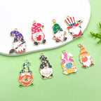 16pcs Alloy enamel traditional festival Easter Christmas dwarf set pumpkin heart-shaped clover Pendant Jewelry Making DIY Keychain Earrings Pendant Various Design Charms for Jewelry Making Bracelets Necklace (SN1070) - color: SN1070
