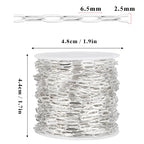 [33 Ft] Stainless Steel Paperclip Chains Roll, 2.5mm Width Silver Plated Stainless Steel Oval Link Chains Spool Bulk for Jewelry Making - color: silver color(2.5mm)