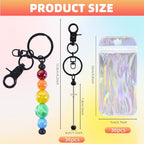 72 Pcs Beadable Keychains Bars bulk - 36 Black DIY Metal Beaded Keychain Making Kit + 36 Bags Included, Bead Keychain Supplies,Blank Key Chain, Perfect for Women, Men, Mother's Day, Birthday Gift - color: C-black, size: 36