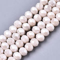 10 Strands Briolette Faceted Rondelle Glass Beads 8x6mm Shiny Pearl Luster Opaque Glass Loose Beads 670pcs for Bracelets Jewelry Making - color: Misty Rose, size: 8x6mm
