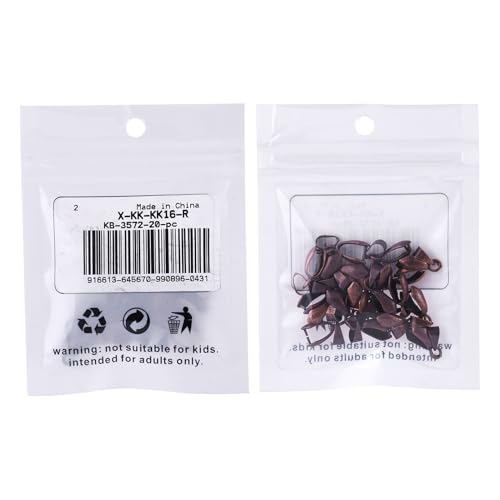 Fashewelry 20Pcs Red Copper Pinch Clip Bail Clasps Pendant Bead Connectors 20x7mm for Dangle Charm Jewelry Making - color: Red Copper