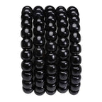 BEADIA Natural Black Onyx Flat Cut Round Drum Stone 8mmx7mm Loose Semi Gemstone Beads for Jewelry Making 38cm - color: Black Onyx