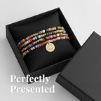 Set of 4 Colorful Bead Initial Bracelets, Personalized Stackable Jewelry, Adjustable Stretchy Charm Bracelets for Women, Beaded Bracelet Set, Trendy Custom Jewelry Gift - style: Colorful Bead - Q