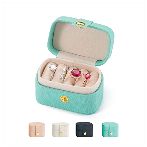 Travel Jewelry Ring Case,Small Jewelry Ring Box,Ring Holder,Mini Jewelry Case Portable Storage Case, for Women Girls, for Travel,Business,Wedding,Bridesmaid Gift(Blue) - color: R1 - Tiffany Blue