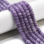 1 Box 2 Strands 148PCS 5X8MM Dark Purple Natural White Jade Dyed Beads with Hole Abacus Disk Gemstone Rondelle Stone Loose Spacer Charms Bead for Jewelry Making Bracelet DIY Craft Supply - color: Purple, size: 148pcs
