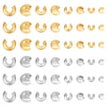 UNICRAFTALE 160Pcs 2 Colors 4 Sizes Stainless Steel Crimp Beads Covers Metal Half Round Spacer Beads Small Crimp Beads DIY Bracelet Crimping Beads for Jewelry Making - size: 3-6.5mm
