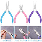Shynek 3pcs Jewelry Making Plier Tools with Needle/Chain/Round Nose Pliers and Wire Cutter for Jewelry Repair, Wire Wrapping, Crafts, Jewelry Making Supplies - style: Rubber Handle