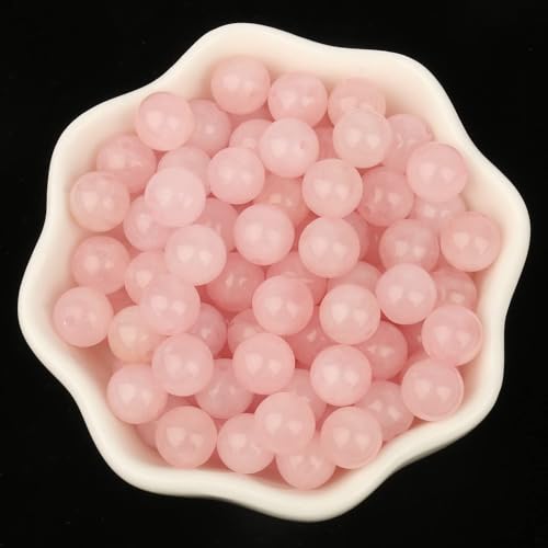 About 60pcs 6mm Natural Stone Beads Rose Quartz Beads Crystal Gemstone for Jewelry Making, DIY Bracelet Necklace - color: Rose Quartz, size: 6mm