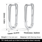 Me&Hz Gold Huggie Earrings Small Huggie Hoop Earrings for Women 14K Gold Plated Hypoallergenic Cubic Zirconia Huggies Mini Silver Hoop Earring for Women - color: Paperclip Hoop,Silver