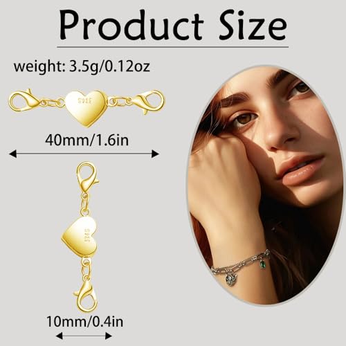 925 Silver Magnetic Necklace Clasps and Closures, Double Lobster Magnetic Necklace Clasps for Bracelet and Necklace Extender (5silvery) - color: 5silvery