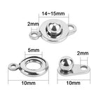 PH PandaHall 10 Sets 304 Stainless Steel Snap Button Clasps Ball & Socket Snap Clasps Fastener Clasp for Necklace Bracelet DIY Craft - color: Stainless Steel Color