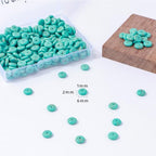 Natural Blue Turquoise Disk Stone Spacer Beads 6x2mm 38cm/str Flat Rondelle Loose Semi Gemstone Caps for Making Bracelets Necklace - color: Blue Turquoise
