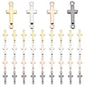 PH PandaHall 40pcs Cross Pendant Links 18K Gold Plated Cross Charms Double Loop Cross Links Brass Center Pendants for Easter Eid Mubarak Ramadan Decoration Prayer Necklace Jewelry Making 13.5x5mm