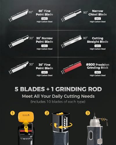 VMAN 2-in-1 Wireless Ultrasonic Cutter, Cutting Grinding AI Auto Cooling 40kHz Vibration 35W Auto Power Adjustment, 3 Mode Cordless Knife 50Pcs Blades – For 3D Printing, Woodworking, Model Mods & DIY