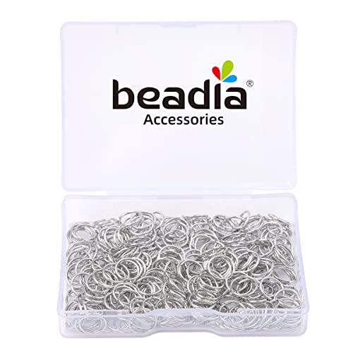 BEADIA Platinum Plated Jump Rings Non Tarnish 8mm 300pcs for Jewelry Making Findings - color: Platinum, size: 0.7x8mm
