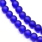 FASHEWELRY 200Pcs Transparent Frosted Glass Bead 4mm Matte Crystal Glass Loose Beads for DIY Jewelry Making (Blue) - color: Blue