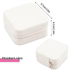 Neveika Portable Travel Mini Jewelry Box Leather Jewellery Ring Organizer Case Storage Gift Box Girls Women (4pcs White). - color: White