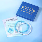 NCB 2.3-Piece 4mm Natural Crystal Gemstone Stretch Bracelets – Handmade Reiki Energy Healing Jewelry for Meditation,Yoga, Unisex - color: 2PCS ( Blue Turquoise+Howlite ), size: 4mm