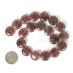 Natural Strawberry Quartz 20mm Coin Disc Loose Beads 16 Inch for DIY Jewelry Making Beads - color: Strawberry Quartz