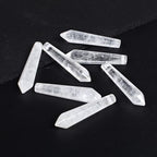 50mm Natural White Clear Quartz Hexagonal Wand Jewelry Making Crystal Pointed Chakra Reiki Healing Beads 2mm Hole Drilled(Pack of 5) - color: White Clear Quartz