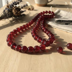 DandS ltd Crackle Lampwork Glass Beads for Jewelry Making, Ruby Red, Vibrant DIY Bracelets, Necklaces, Earrings, Beading Supplies & Craft Kits for Handmade Jewelry, 80pcs 0.39 inch (10mm), #J279-10 - color: Ruby Red