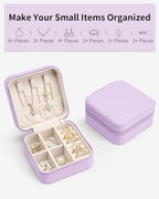 VLANDO Small Travel Jewelry Box Organizer - Girls Women Gift Rings Earrings Necklaces Jewelry Storage Display Case Purple - color: F.Purple