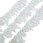 rockcloud Natural Rock Crystal Points Titanium Coated Clear Quartz Sticks Spikes Top Drilled 15 inch Strand - color: #22-Natural Clear Quartz(Small)