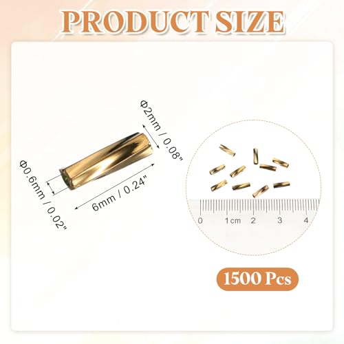 uxcell 1500Pcs Glass Bugle Seed Beads, 6x2mm Mini Long Tube Seed Beads Tube Loose Glass Seed Spacer Bead for DIY Earring Bracelets Necklace Jewelry Making Embroidery, Coffee - color: Coffee