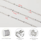 KYUNHOO 16.4FT/5M Silver Chain for Jewelry Making Texture Bar Link Chain Stainless Steel Jewelry Chains 12MM Long Stick Chains with Clasps for Crafting - color: Stick Silver