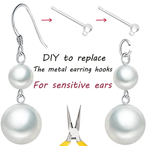 30pcs Safety Non-Allergenic Plastic Earring Posts Ear Wire Anti Allergy Posts Earring Findings DIY Jewelry Making for Sensitive Ears (Post with Lift Ring) - color: Post with Lift Ring 30pcs
