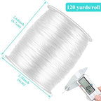 Anezus White Nylon Cord, Nylon Craft String, Silky Satin Rattail Cord Beading String for Braided Bracelets, Pendants Necklace, Macrame Keychains, Lanyards, Drawstring Bags, DIY Crafts, Sewing Projects - style: White