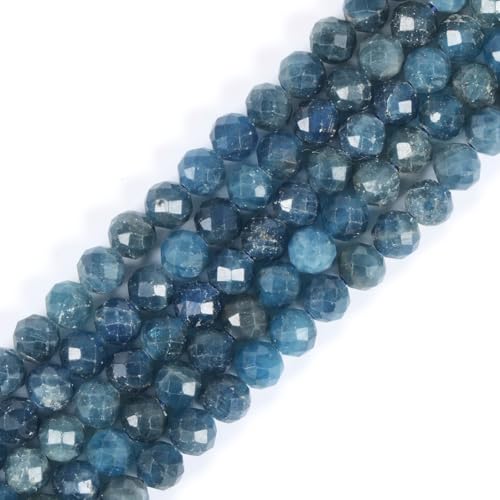 6mm Apatite Faceted Gemstone Round Loose Beads Strand 15.5-16" DIY Jewelry Making - color: Apatite