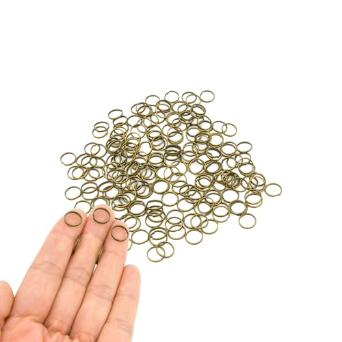 200pcs 10mm Mini Split Jump Ring with Double Loops Small Round Metal Bronze Key Rings Connectors for Making Handwork Charms Pendants Key Chains Ornaments DIY Crafts Accessories - color: Bronze 10mm 200pcs