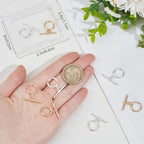 Beebeecraft 1 Box 10Pcs Toggle Clasps T-Bar Closure Clasps Real 18K Gold and 925 Sterling Plated Silver OT Buckle with Jump Rings for Necklace Bracelet Jewelry Making - color: #3 Gold&Silver 10 sets