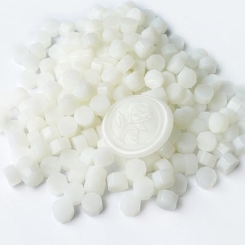 250pcs Translucent Wax Seal Beads, Andotopee Premium Half-Transparent Sealing Wax Pellets for Stamp Seals, Wedding Invitation, Letter Envelope, Thanks Card, Scrapbook DIY & Bridal Crafts - color: Translucent
