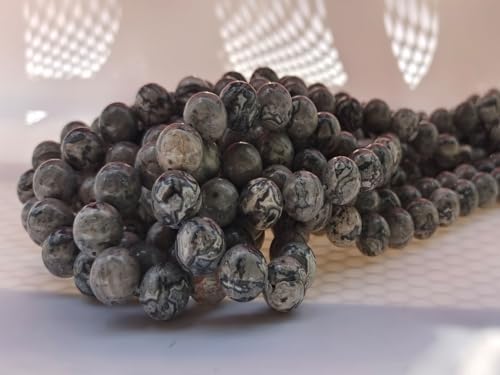 Stone Beads 140pcs Map Jasper Round Loose Gemstones for Bracelet Necklace Jewelry Making (6mm, 60612 Map Jasper) - color: Map Jasper Beads, size: 6mm