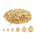 200pcs 18K Gold Filled Spacer Beads that Do Not Fade Easily Smooth Round Beads Seamless Ball Beads Brass Loose Beads Metal Beads for DIY Necklace Bracelet Jewelry Making (Gold-4mm) - size: Gold-4mm